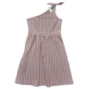 NWT Loft One Shoulder Seersucker Stripe Dress Size 10